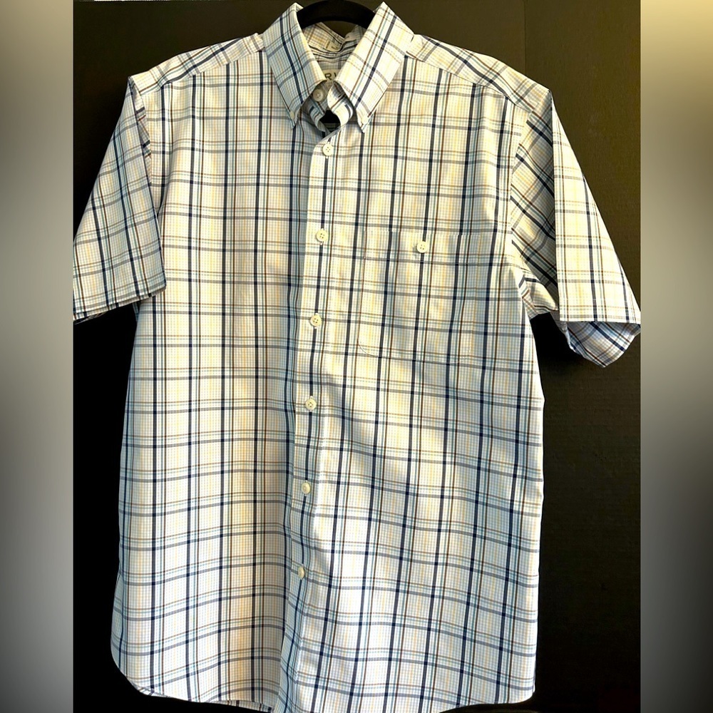ORVIS Sporting Traditions plaid short sleeve button down collar‎ shirt Sz-M B15